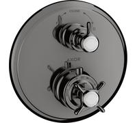 hansgrohe AXOR Thermostat Montreux encastré avec vanne d'arrêt ou vanne de commutation, 16820330, Couleur: Chrome noir poli