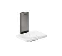 hansgrohe AXOR UNIVERSAL Porte-savon rectangulaire, métal, tablette verre, 42605330, Couleur: Chrome noir poli