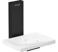 hansgrohe AXOR UNIVERSAL Porte-savon rectangulaire, métal, tablette verre, 42605670, Couleur: noir mat