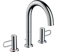 hansgrohe Axor Uno 200 mitigeur lavabo 38054000 chrome, mélangeur 3 trous, avec garniture d'écoulement
