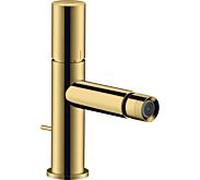 hansgrohe Axor Uno mitigeur de bidet 45200990 projection 124mm, avec poignée zéro, tirette garniture de vidange , optique or poli