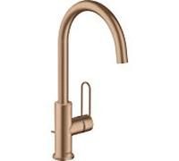 hansgrohe Axor Uno mitigeur lavabo 38036310 saillie 174mm, avec poignée en arc, tirette garniture de vidange , or rouge brossé