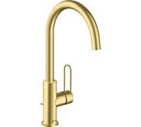 hansgrohe Axor Uno mitigeur lavabo 38036950 saillie 174mm, avec poignée en arc, tirette garniture de vidange , laiton brossé