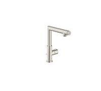 hansgrohe AXOR Uno Select Mitigeur de lavabo 220 avec vidage à tirette, saillie 160mm, 45016800, Couleur: Acier inoxydable Optic