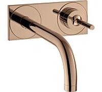 hansgrohe Axor Uno set de montage final 38112300 mitigeur lavabo encastré, poignée à épingle, plaque, saillie 165 mm, or rouge poli