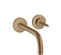 hansgrohe Axor Uno set de finition 38116140 mitigeur lavabo encastré, poignée à épingle, rosaces, saillie 225 mm, bronze brossé