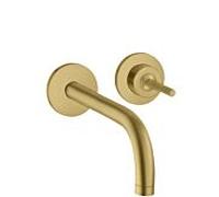 hansgrohe Axor Uno set de montage final 38116250 mitigeur lavabo encastré, poignée à épingle, rosaces, saillie 225 mm, optique or brossé