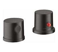hansgrohe Axor Uno set de finition 38480340 Robinetterie de bord de baignoire 2 trous, avec thermostat, chrome noir brossé