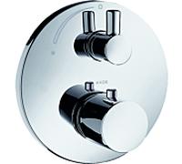 hansgrohe Axor Uno set de finition 38700330 thermostat encastré, avec robinet d'arrêt, chrome noir poli