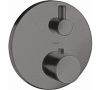 hansgrohe AXOR Uno² Thermostat AXOR Uno² encastré avec robinet d'arrßªt et inverseur, 2 consommateurs, 38720340, Couleur: Chrome noir brossé