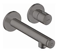 Hansgrohe Mitigeur de lavabo encastré Axor Uno 45112340, saillie 158 mm, chrome noir brossé