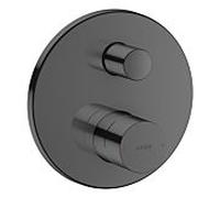 hansgrohe Axor Uno set de finition 45405330 mitigeur de bain à encastrer, avec poignée zéro, chrome noir poli