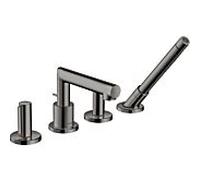 hansgrohe Axor Uno set de finition 45444330 Robinetterie de bord de baignoire 4 trous, avec poignée zéro, chrome noir poli