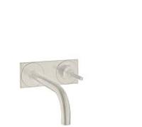 hansgrohe Axor Uno set de montage de finition 38115800 mitigeur lavabo encastré, poignée à goupille, plaque, saillie 225 mm, aspect acier inoxydable