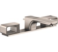 hansgrohe AXOR Urquiola Mélangeur lavabo 3 trous DN15 avec plaque, 11040800, Couleur: Acier inoxydable Optic