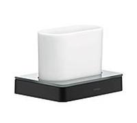 Axor Universal - Verre pour brosse à dents et dentifrice avec support, noir mat 42834670