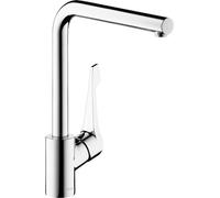 hansgrohe Cento - Mitigeur de cuisine, 1 jet, Robinet avec hauteur sous bec 277 mm, Robinetterie avec bec pivotant, Chromé, 14802000