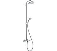 Hansgrohe Colonne de douche Croma 220 27223000 – bras 400 mm pivotant, chromé, thermostat