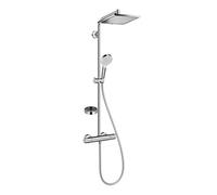 Hansgrohe - Colonne de douche avec mitigeur thermostatique + Douche de tête Crometta E 240 + Douchette 2 jets + Porte savon