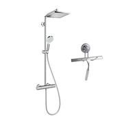 Hansgrohe Colonne de douche Crometta E 240 EcoSmart + cadeau gratuit raclette de douche avec ventouse, chrome (27281000-E32)
