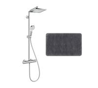 Hansgrohe Colonne de douche Crometta E 240 EcoSmart + cadeau gratuit tapis de salle de bain, anthracite (27281000-DAN)