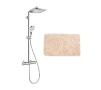 Hansgrohe Colonne de douche Crometta E 240 EcoSmart + cadeau gratuit tapis de salle de bain, beige (27281000-2BE)