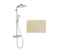 Hansgrohe Colonne de douche Crometta E 240 EcoSmart + cadeau gratuit tapis de salle de bain beige (27281000-DBE)