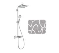 Hansgrohe Colonne de douche Crometta E 240 EcoSmart + cadeau gratuit tapis de salle de bain, gris (27281000-8SE)