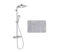 Hansgrohe Colonne de douche Crometta E 240 EcoSmart + cadeau gratuit tapis de salle de bain, gris (27281000-DSE)