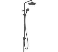 hansgrohe colonne de douche économie d'eau Vernis Blend (EcoSmart), sans robinetterie, pour la renovation, douche de tête 200 mm avec 1 jet, noir mat, 26099670