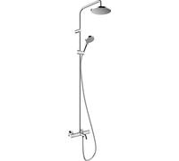 Hansgrohe Ensemble de douche mural Vernis Blend 200 avec thermostat chrome 26274000