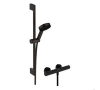 Hansgrohe Combi colonne douche Pulsify select S 3 jets, barre 65cm EcoSmart/Ecostat Fine C3 noir