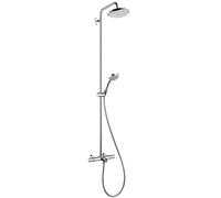 Hansgrohe Croma 220 - Set de douche Showerpipe avec thermostat, 22 cm, 1 jet, chrome 27223000
