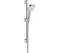 hansgrohe Croma Select E 1jet set de douche 26585400 EcoSmart, blanc- rail de douche chromé , 65 cm