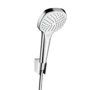 Hansgrohe Ensemble de douche mural Croma Select E Vario blanc/chrome tuyau Isiflex 160 cm 26413400