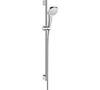 hansgrohe Croma Select E Set de pulvérisation multi 26591400 EcoSmart, blanc chromé , canne 90 cm Unica Croma