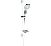hansgrohe Croma Select E Vario set de douche 26586400 blanc- chromé , la tige 65, avec Casetta Savon
