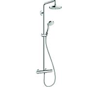 hansgrohe Croma Select S 180 2jet 27254400 tube de douche, blanc chromé , EcoSmart 9 litres