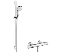 Hansgrohe Croma Select S - Set de douche avec thermostat Ecostat, 2 jets, chrome 27833400