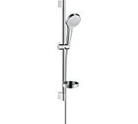 hansgrohe Croma Select S set de douche Vario 26566400 blanc chromé , barre 65, avec Vario savon Vario