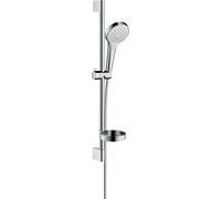 hansgrohe Croma Select S set de douche Vario avec barre de douche de 65 cm et porte-savon, blanc/chrome, 26566400