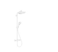 hansgrohe Croma Select S Showerpipe 280 1jet EcoSmart 9 l/min avec thermostat et douchette à main Raindance Select S 120 3jet, 26891700, Couleur: blanc mat