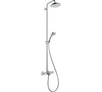 hansgrohe Showerpipe 27223000 Croma 220 bras de douche 400 mm pivotante , chromé , avec thermostat