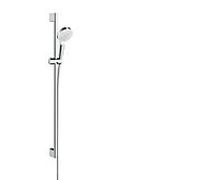 hansgrohe Crometta 1jet set de douche 26539400 blanc chromé , EcoSmart, avec barre de douche de 90 cm