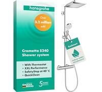 Hansgrohe Ensemble de douche mural Crometta E 240 avec thermostat EcoSmart 9 l/min Chrome 27281000