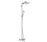 hansgrohe Crometta E 240 Showerpipe 1jet 27298000 chromé, 240 x 240 mm, avec mitigeur thermostatique