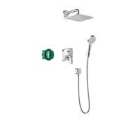 Hansgrohe - Crometta E ensemble de douche à encastrer avec mitigeur monocommande, vendu avec corps d'encastrement, chrome (27957000)