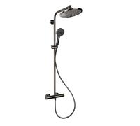 Hansgrohe Crometta ensemble de douche mural avec thermostat avec douche pluie noir 27268340