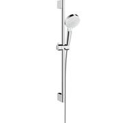 hansgrohe Crometta Ensemble de douche Vario EcoSmart 9 l/min avec barre Unica'Croma 65 cm, blanc/chromé, 26534400