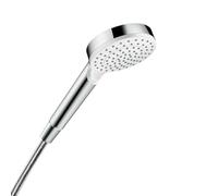 hansgrohe Crometta Pommeau de Douche économie d'eau, Douchette à main 1 jet EcoSmart 9l/min, blanc/chromé, 26333400